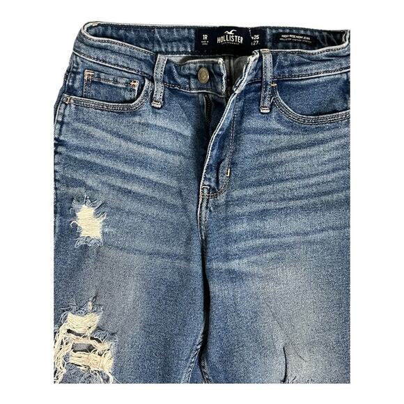 Hollister High Rise Mom Jeans Basic Casual Denim Pants 1R 25x27 Distressed - Picture 4 of 7